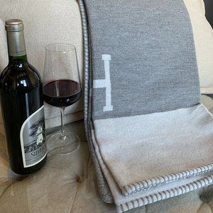 Hermes like Cashmere Throw Blanket